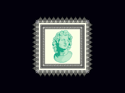 Alex The Great traditional pixel art stiching alexander cult greek head illustration logo pixel pixel art