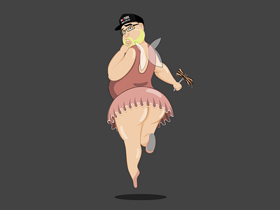 Speckelfe / Baconelf bacon beard chubby elf fairy fat illustration merch speck tutu vector wings