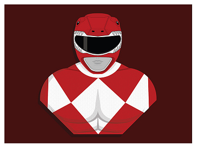 Red Ranger character design illustration mmpr power rangers ranger red saban