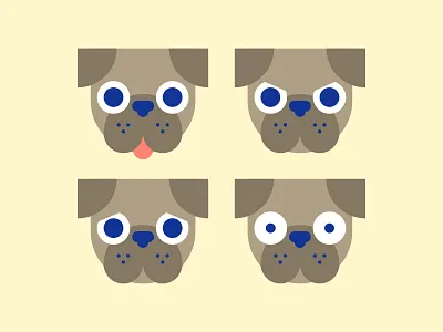 Pug Moods cara dog face illustration ilustración perro pug