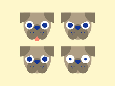 Pug Moods cara dog face illustration ilustración perro pug