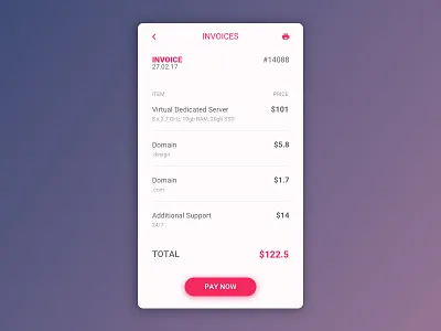 Invoice - DailyUI 046 clean dailyui invoice pink