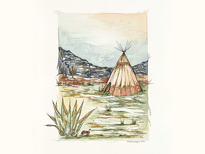 Tipi watercolor