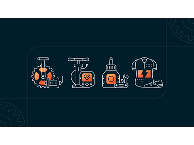 Cyclo Icons bike clothing cycling design icon orange outline texture tool