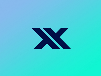 XX Icon blue gradient icon logo logotype thicklines x logo xx