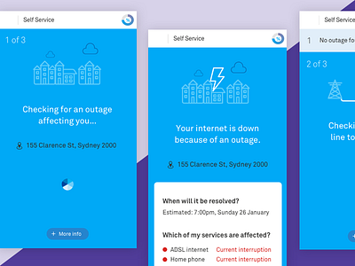 Outage Check app diagnostics mobile mobile optimised palette ui ux