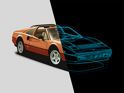 Ferrari - how it made cars ferrari outline process sketch turbo vector