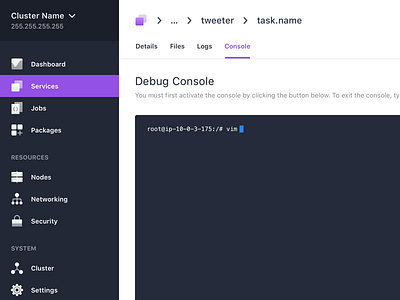 Debug Console console dcos debug mesosphere