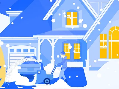 Snowblower flare house snow snow blower