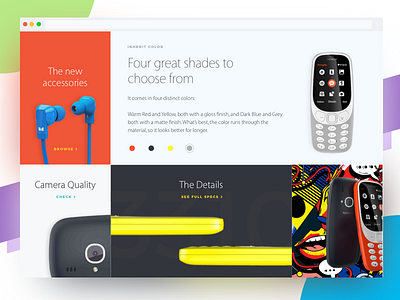 Blocks - Nokia 3310 Landing Page Redesign Concept concept ecommerce flat landing minimal nokia redesign typography ui web