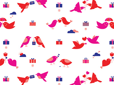 Gift Wrap Design birds design gift illustration pattern surface wrap