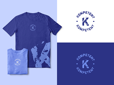 Kompetent Identity blue circle graphic design identity letter logo proposal stamp t shirt