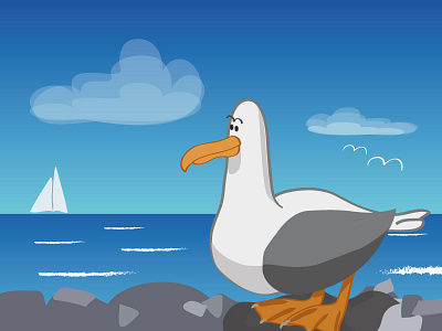 Sea gull comics gull illustration poc17 sea