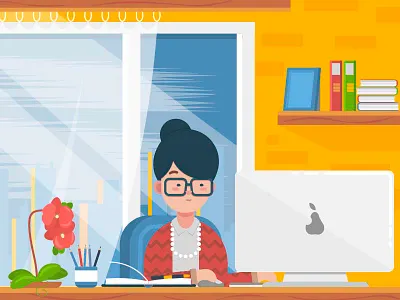 One of the illustrations of new project computer girl room