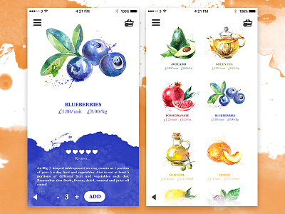 Concept Challenge ⪪3⪫ app concept grocery mobile psd