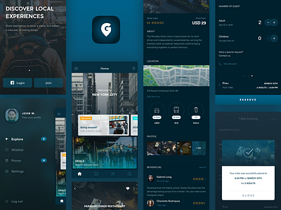 Travel app companion concept app book concept dark design interface ios mobile screen travel ui ux
