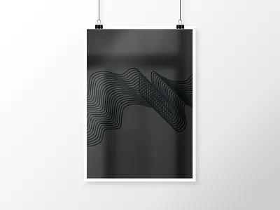 Poster - Waves black illustration poster print river