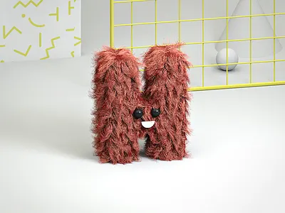[H] 36 Days of Type 36daysoftype 3d 4d a c4d cgi cinema hairy letter minimal render type