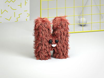 [H] 36 Days of Type 36daysoftype 3d 4d a c4d cgi cinema hairy letter minimal render type