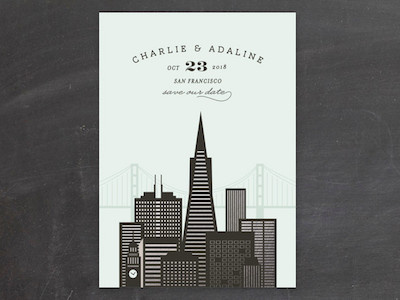 City Series 3: San Francisco Save the Date buildings city modern san francisco save the date stationery wedding