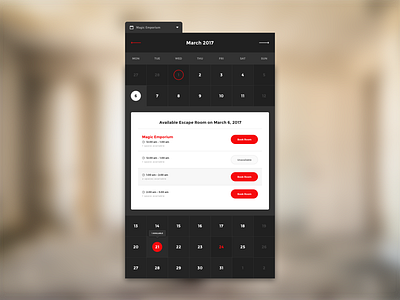 Booking Form for the Escape Room template booked booking button calendar dark dropdown escape form room