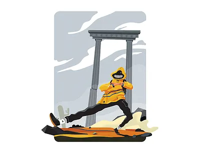 Flexin' adidas character clothing design illustration landscape