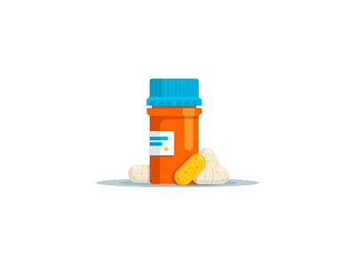 Pills drug flat icon medicine pills