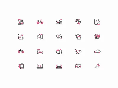 Category Icon Set app art branding category desktop ecommerce icon icon kit icon set iconography icons line