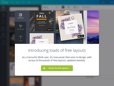 In App Dialogs canva canva for work dialog pop ups pop ups upgrade dialog