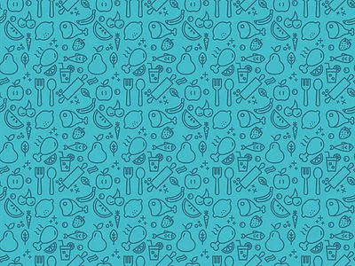 Food Pattern cook fish food foodtech fork fruits logo meat pattern