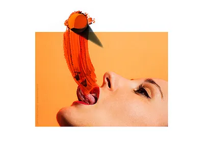 tounge beauty body editorial fashion ginger lipstick makeup women