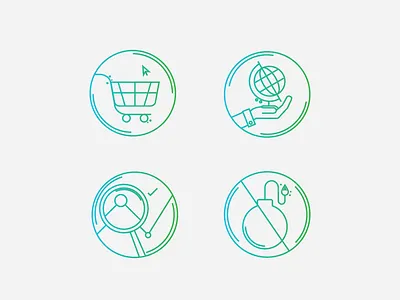 Gradient Icons bomb cart ddos gradient graph icon design icons line icons magnify virus world