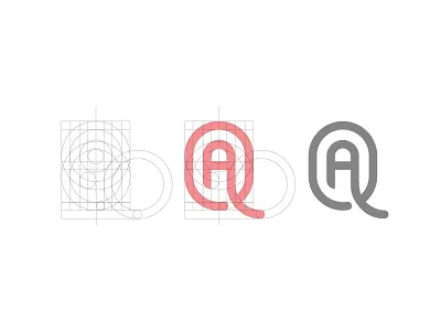 AQ aq construction grid letter logo logomark mark monogram symbol