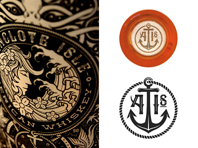 Anclote Isle Whiskey alcohol anchor bourbon branding illustration liquor nautical octopus packaging rye scotch whiskey