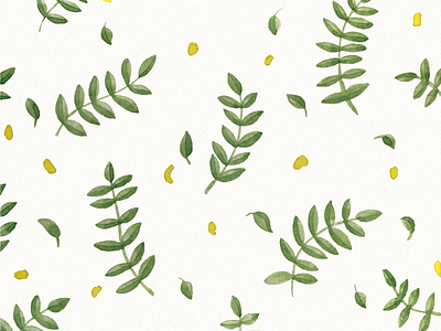 Floral pattern. Yellow petals of acacia acacia botanical fabrics floral green illustration leaves pattern spring wallpaper watercolor yellow