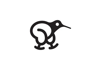 Kiwi animal backpacker black design forest illustration jungle kiwi logo mark natural symbol