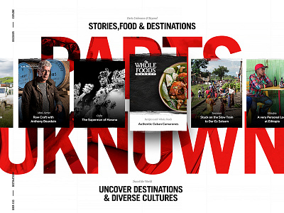 Parts Unknown bourdain cnn condensed font parts unknown travel web design