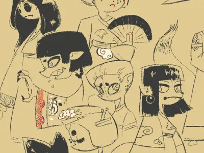 Kitsune Sketches character design illustration