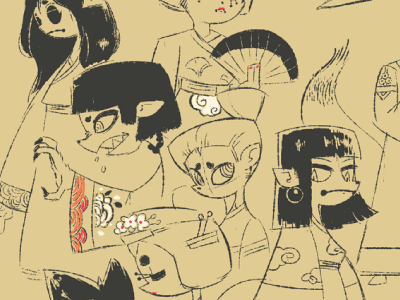 Kitsune Sketches character design illustration