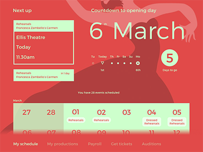 Cast Admin Sm calendar dashboard duotone ipad musical