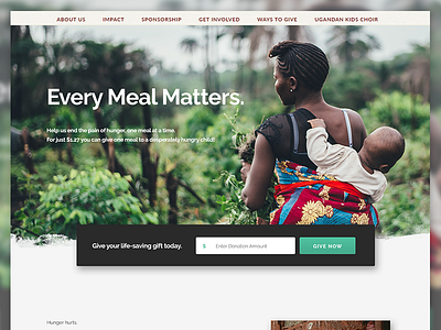 Every Meal Matters donation landing page non profit web