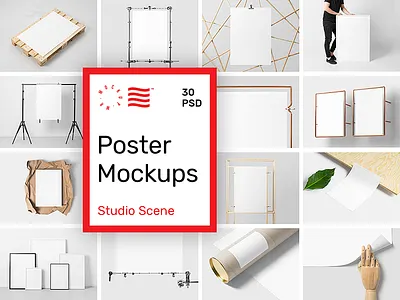 Poster Mockups branding bundle frame identity illustration logo mockup print psd stationery typography website