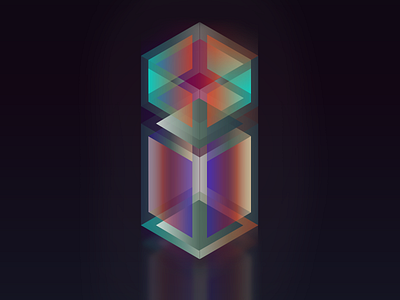 I for isometry 36days i 36daysoftype gradient i illustration isometric letter light typography