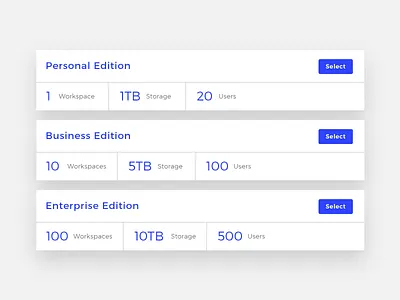 Plans cards plans ui