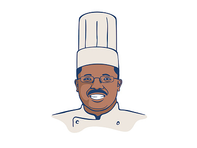 Chef Ted chef chef hat drawing foodservice general mills icon illustration in food person sean quinn smile ted