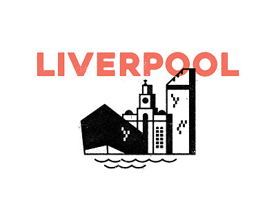 Liverpool Waterfront architecture building buildings flat illustration island liver liverpool mann stamp texture waterfront