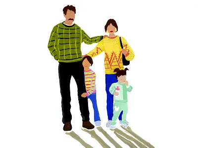 Family Portrait family gouache immigration painting portrait