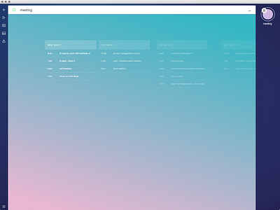 personal calendar app application calendar dashboard data interface personal portfolio ui ux wip