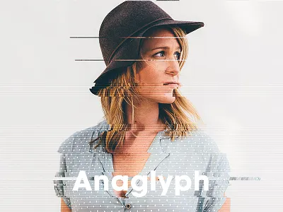 Anaglyph - Glitch Photo FX black mirror error glitch psd resource template vhs westworld