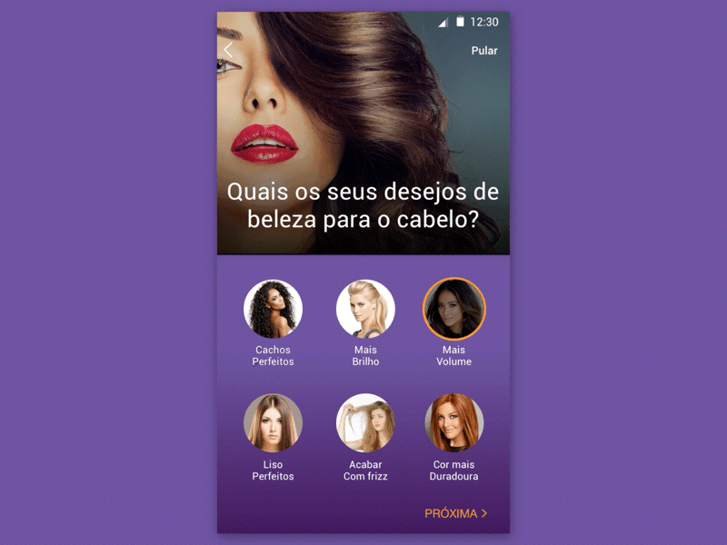 Complete your profile - animation animation app interface application gif interaction interactive material design mobile prototype quizz ui ux